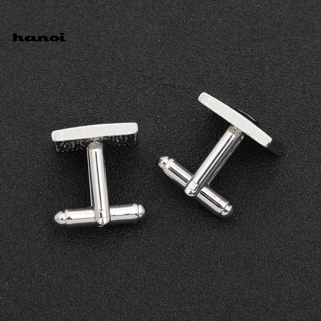 Khuy Măng Sét Hình Vuông Tráng Men Đen Bằng Hợp Kim Trang Trí Áo Sơ Mi Phong Cách Pháp