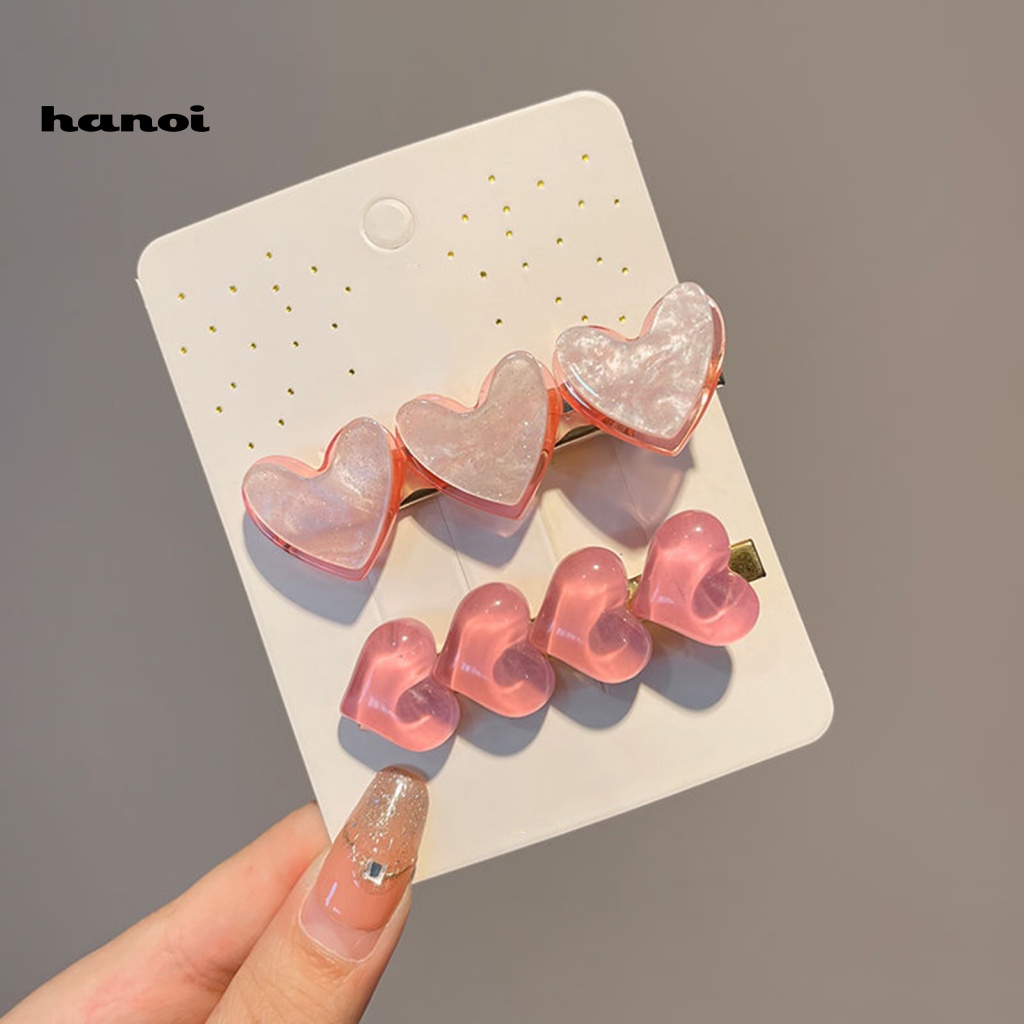 Set 2 Kẹp Tóc Hình Trái Tim Xinh Xắn Cho Nữ