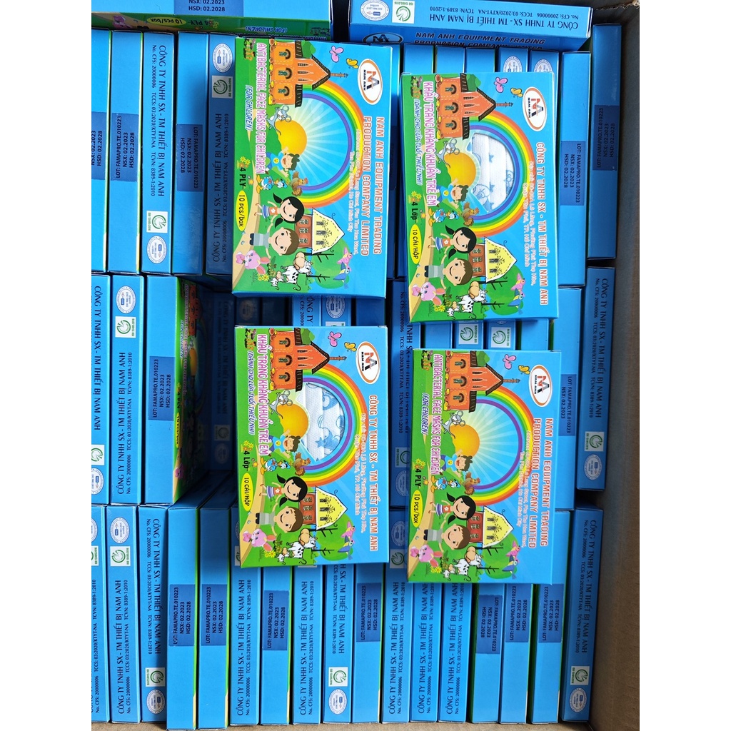 Hộp 10 cái - Khẩu Trang Y Tế Trẻ Em Hình Doremon Siêu Dễ Thương Dành Cho Bé Dưới 10 Tuổi Unibaby