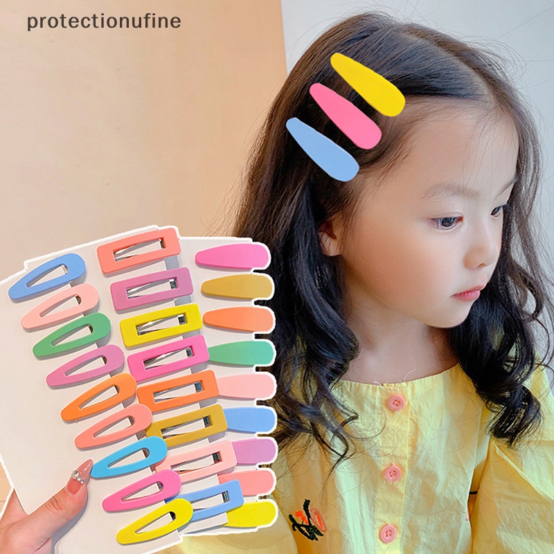 Bộ 10 Kẹp Tóc Màu Đen / Hình Chữ Nhật / Oval / Vuông Xinh Xắn Cho Bé Gái PR3VN