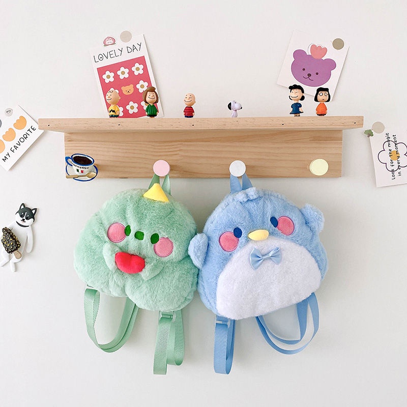 Ba Lô Lông Nhung Siêu Nhẹ Hình Mèo Dễ Thương Phong Cách Mới Cho Bé Gái