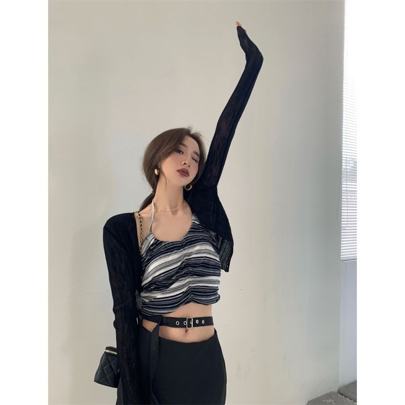 Áo Khoác Cardigan Mỏng Chống Nắng Dáng Ngắn Thời Trang Mùa Hè Cho Nữ
