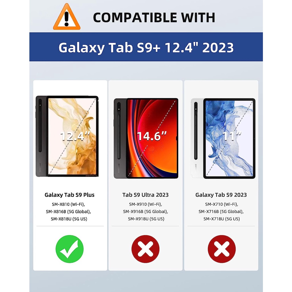 Bao Da Máy Tính Bảng Có Ngăn Đựng Bút Tự Động Cho Samsung Galaxy Tab S9 + 12.4-Inch 2023