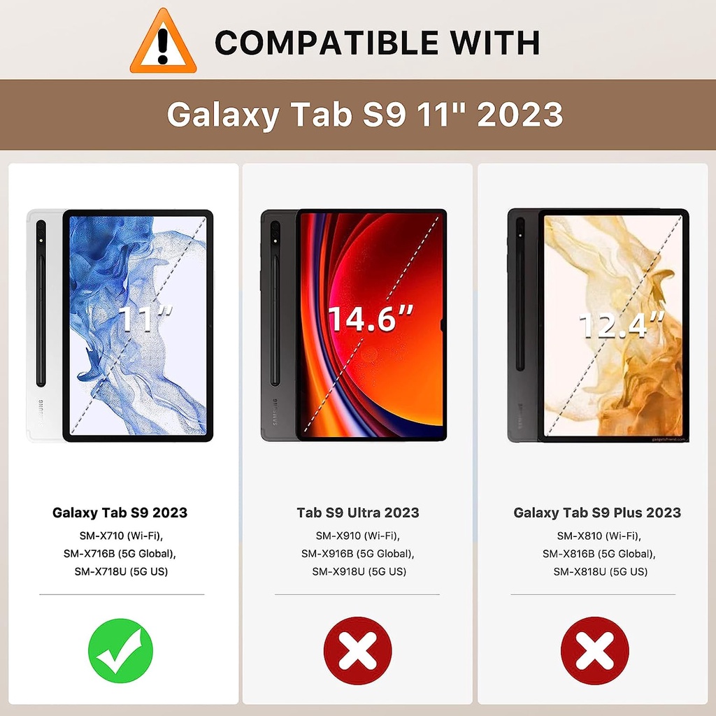 Bao Da Máy Tính Bảng Nắp Gập Đa Góc Có Giá Đỡ Cho Samsung Galaxy Tab S9 11-Inch 2023