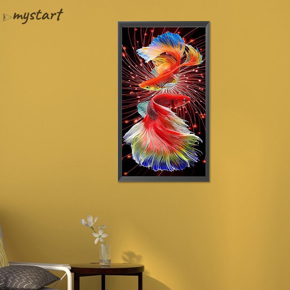 Tranh Đính Đá Kim Cương Toàn Bộ 5D DIY Hình Cá Koi