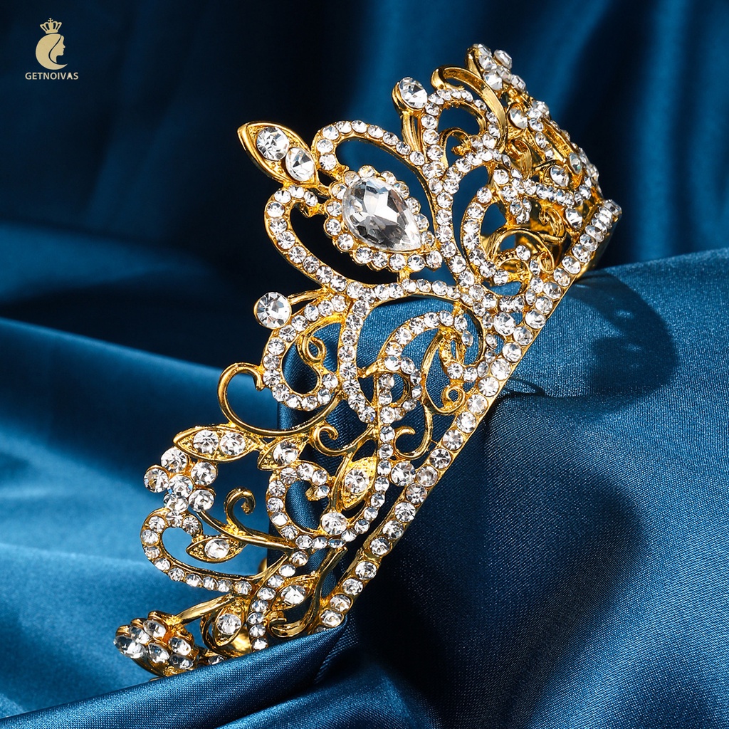GETNOIVAS Cài Tóc Hình Vương Miện Và Vương Miện Đính Đá Sang Trọng