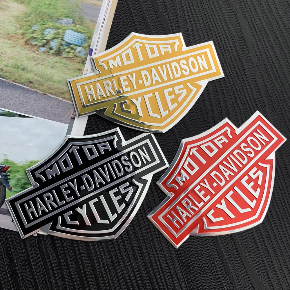 Miếng Dán Logo Harley Davidson 3D Bằng Kim Loại Trang Trí Mũ Bảo Hiểm