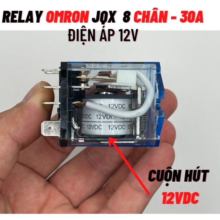 Relay Kính Om-ro JQX 12-24-220V 8 chân 30A