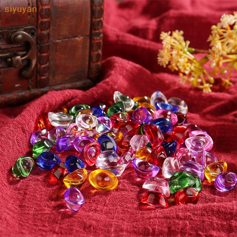 Set 20 Viên Pha Lê Đồng Mini Nhiều Màu Sắc May Mắn Yuan Bao Ingots Pfaff Trang Trí Nhà Cửa