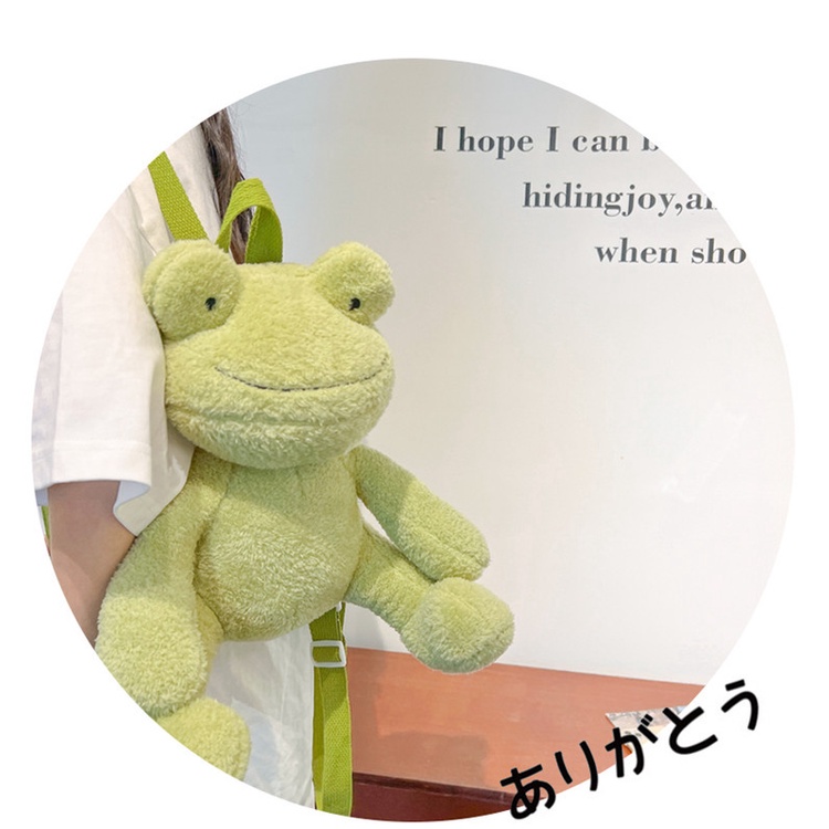 Ba Lô Hình Chú Ếch Xanh Lá Nhạt Nhồi Bông Kiểu Nhật Bản Dễ Thương Thời Trang 2023 Cho Bé Gái