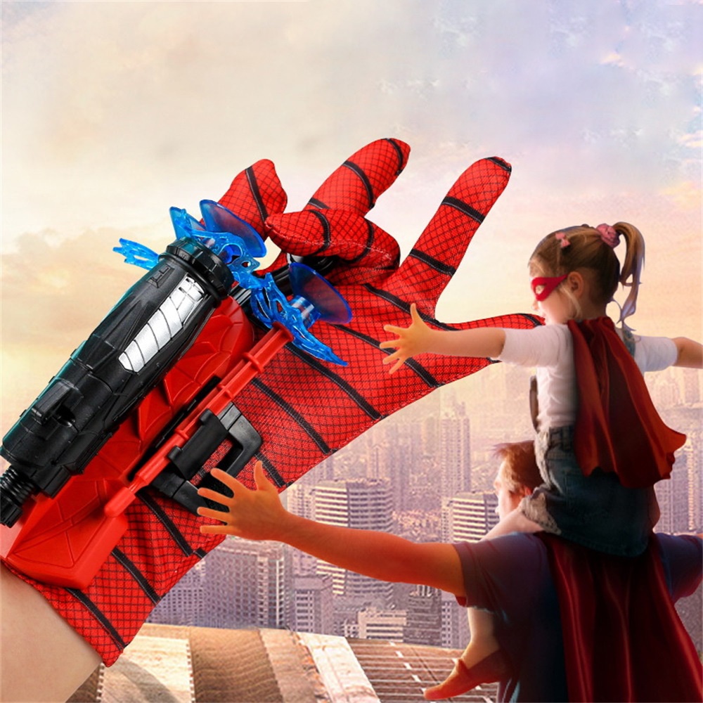 Marvel Đồ Chơi Mặt Nạ Người Nhện / Găng Tay / Súng Xoay Mềm Có Thể Dán Tường Cho Bé Trai