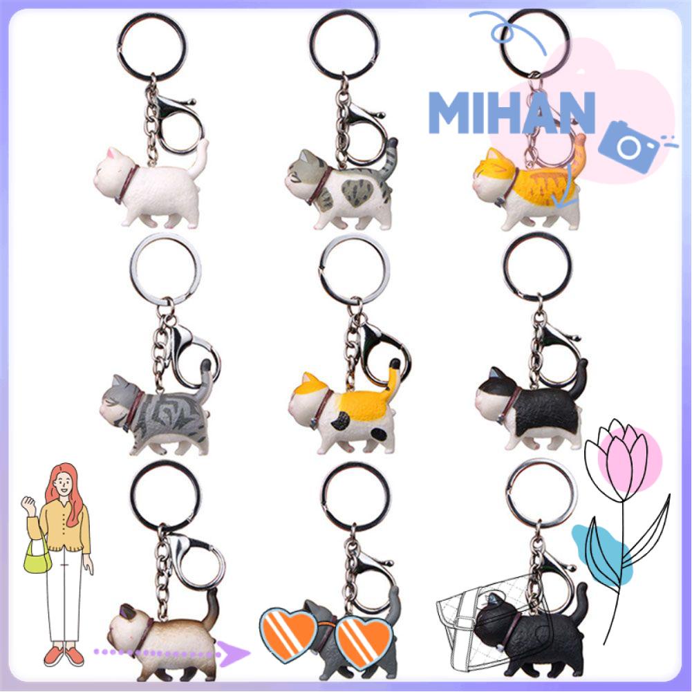 MIHAN1 Cute Key Rings Cat Bag Charm Keychain Creative Car Chains Keyrings Pendant