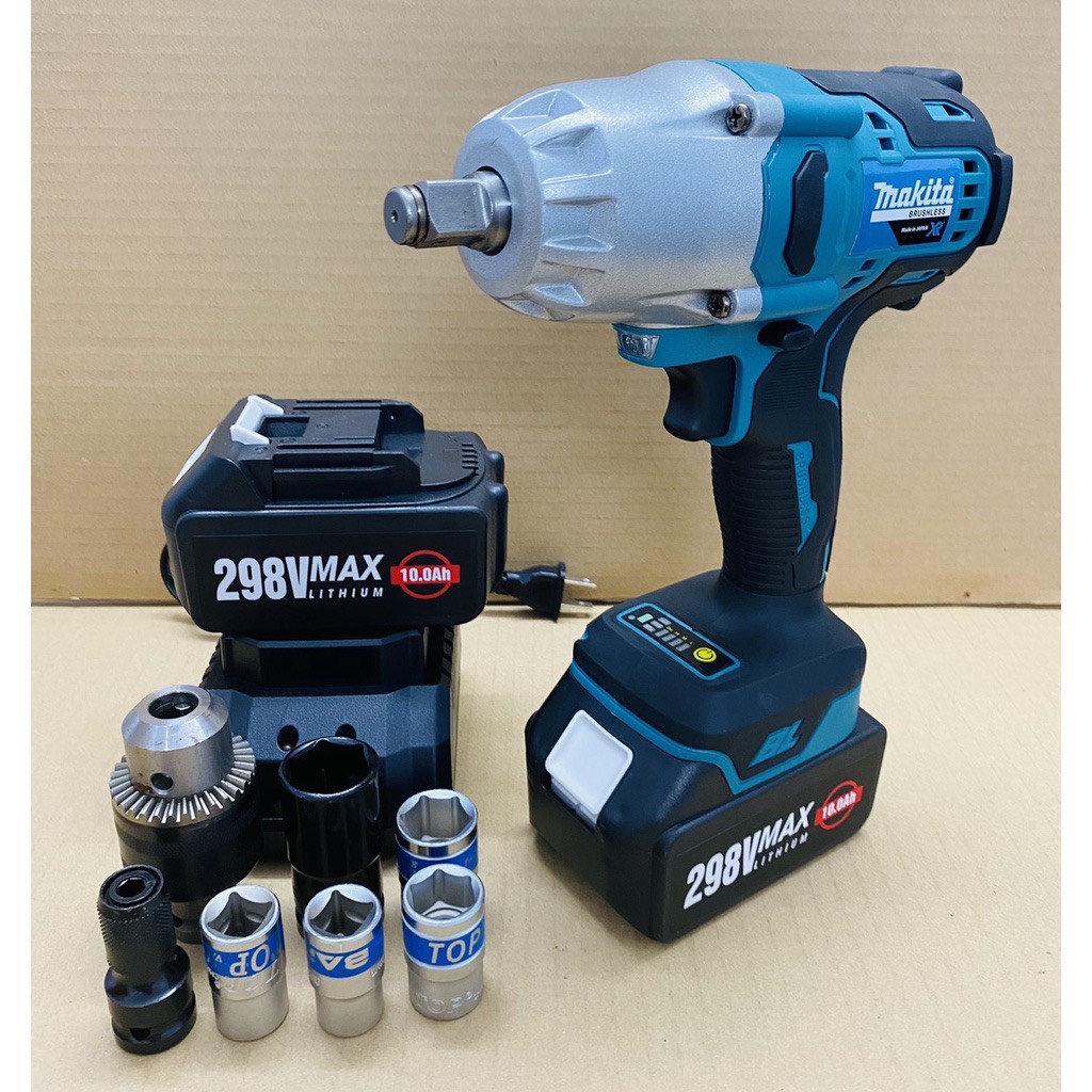 Máy Siết bulong ô tô Makita 199v lực siết 980 N.m - Máy bắn bulong lực siết Lớn mở ốc 30 trở xuống, máy siết bulong pin