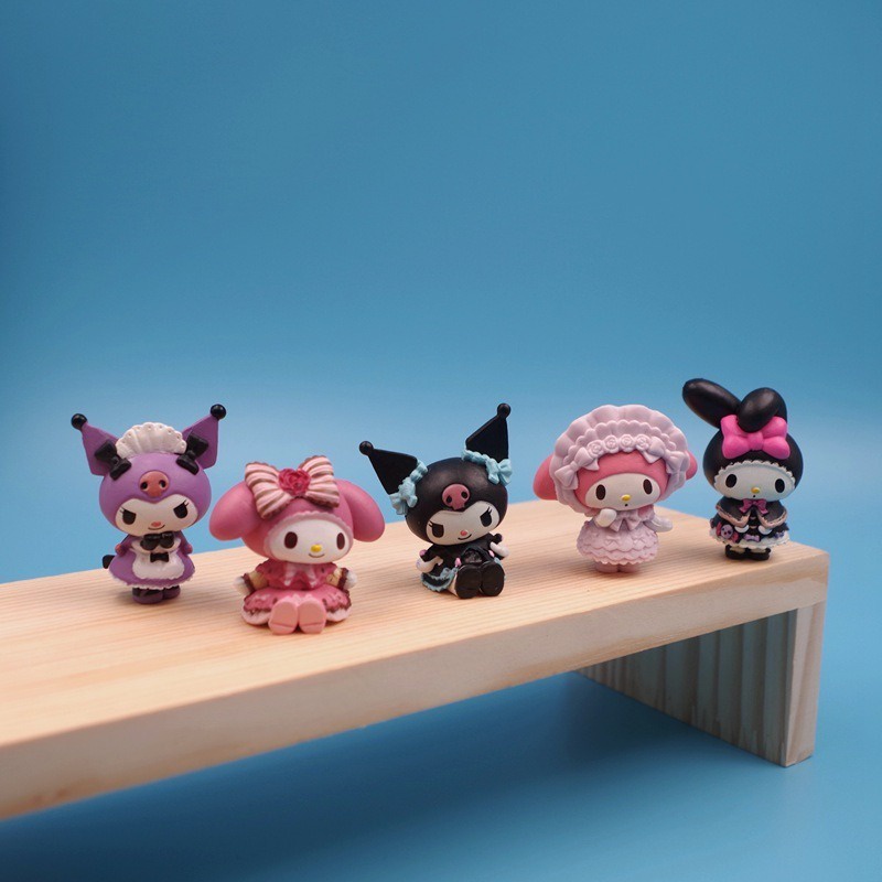 SANRIO Bộ 5 Mô Hình Nhân Vật Kuromi Melody Dễ Thương 3-4cm