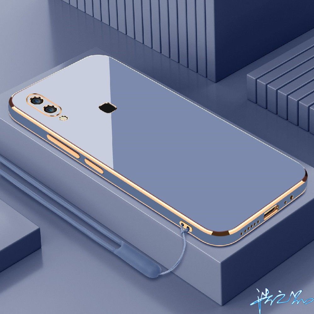 Ốp lưng có dây buộc miễn phí vivo y11 y91 v11i v9 y85 y95 y91i vỏ ốp lưng 6d mạ thẳng ống kính mặt thẳng bao gồm tất cả ốp lưng cho điện thoại