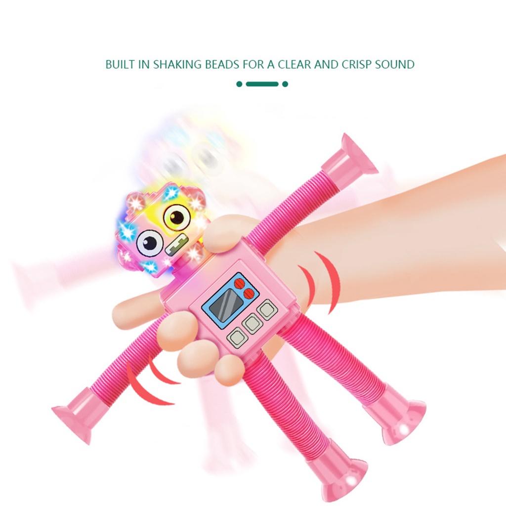 Đồ chơi Lò xo hươu cao cổ có ống hút dính . hươu lò xo kéo dãn đèn sáng