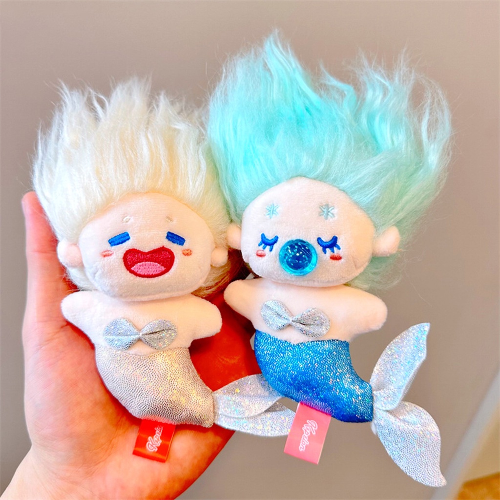 Mới Xinh đẹp Nàng tiên cá Búp bê Hài hước Dễ thương DIY Kiểu tóc 14cm Bông Đã điền Búp bê phim hoạt hình Toy Quà sinh nhật
