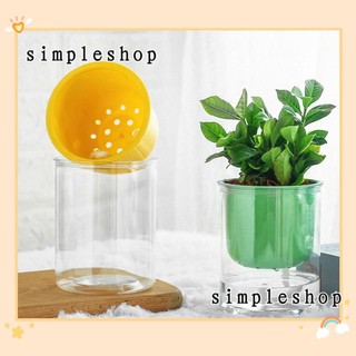 Chậu Trồng Cây Bằng Nhựa Trong Suốt Nhiều Màu Sắc Thiết Kế Đơn Giản Tiện Dụng