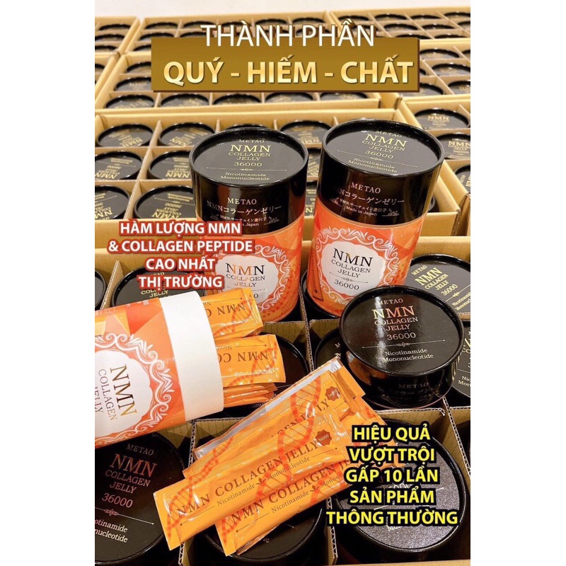 Thạch collagen NMN 36000 Metao vị xoài kích hoạt gen ngừa lão hoá, tăng cường sức khoẻ, tăng cường miễn dịch Nhật Bản