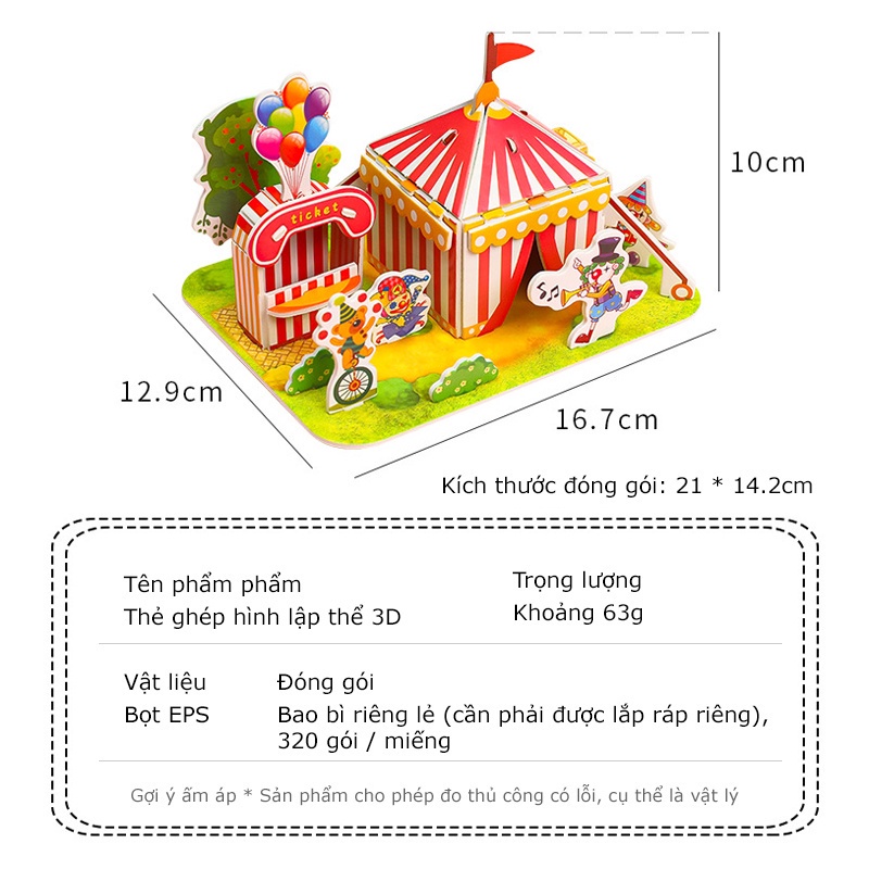 Đồ Chơi Xếp Hình Ngôi Nhà 3D Bằng Bìa Xốp Cho Bé Mô hình 3D giấy tự lắp ráp SHERI