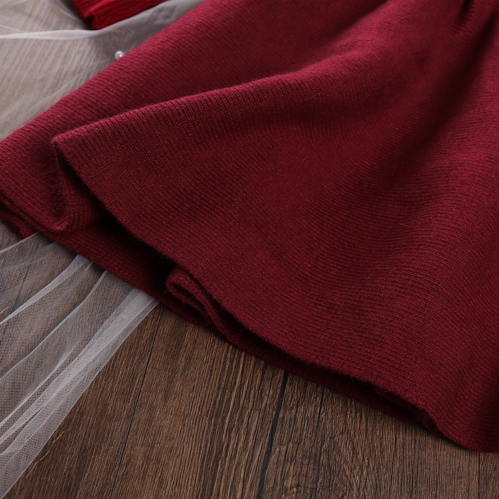 BEAR LEADER Đầm Dệt Kim Tay Dài Đính Nơ Dễ Thương Thời Trang Thu Đông 2023 Cho Bé Gái 1-8 Tuổi