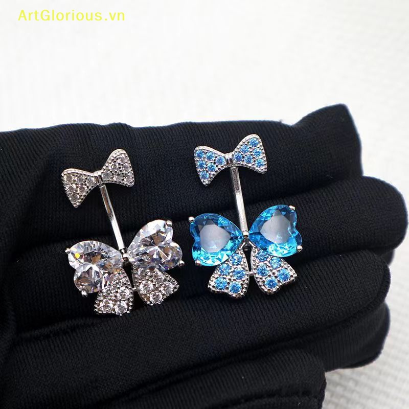 Khuyên Rốn Hình Nơ Đính Đá zircon Thời Trang Cho Nữ vn