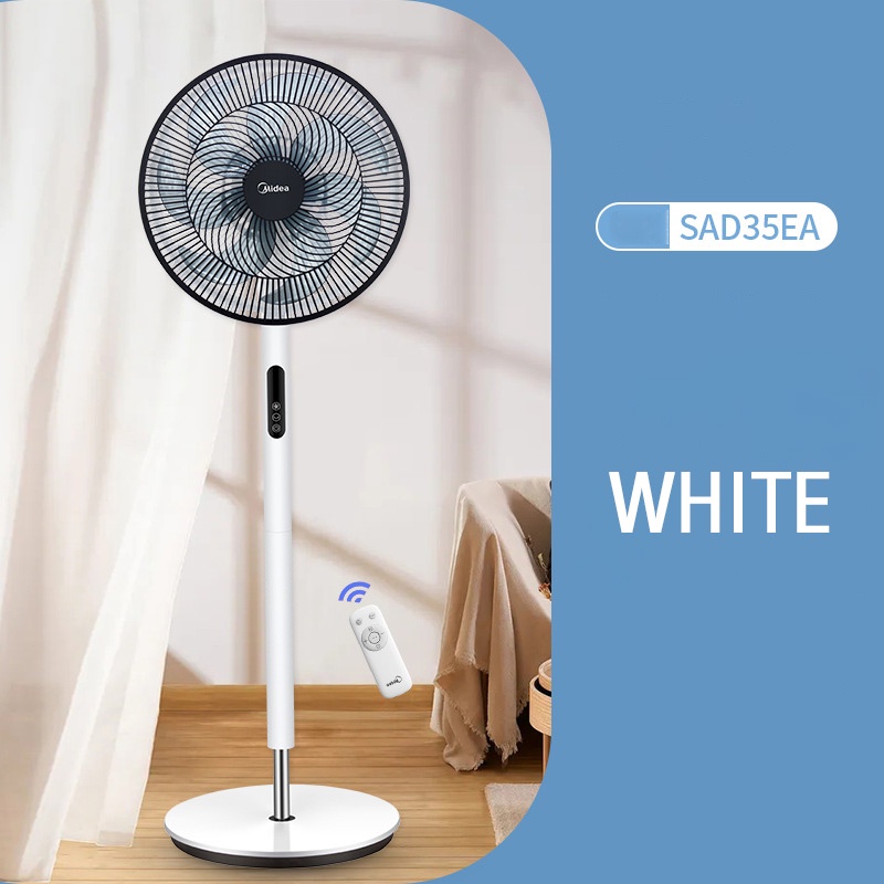 Quạt cây MIDEA SAD35EZ màu nâu cafe mới Tự tăng giảm theo nhiệt độ phòng Có điều khiển đi kèm