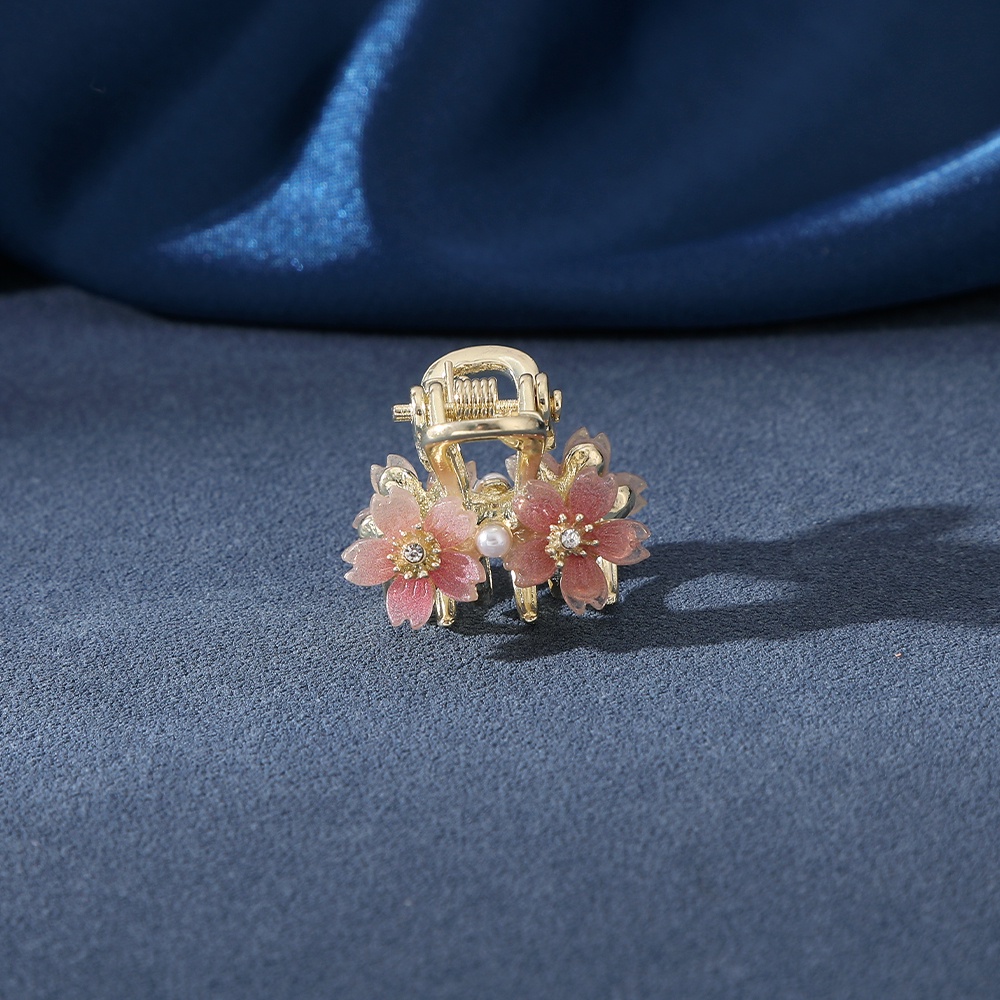 Haimeikang Kẹp Tóc Mini Đính Hạt Ngọc Trai Hình Hoa Anh Đào Ngọt Ngào Dễ Thương Bằng Kim Loại Cho Nữ