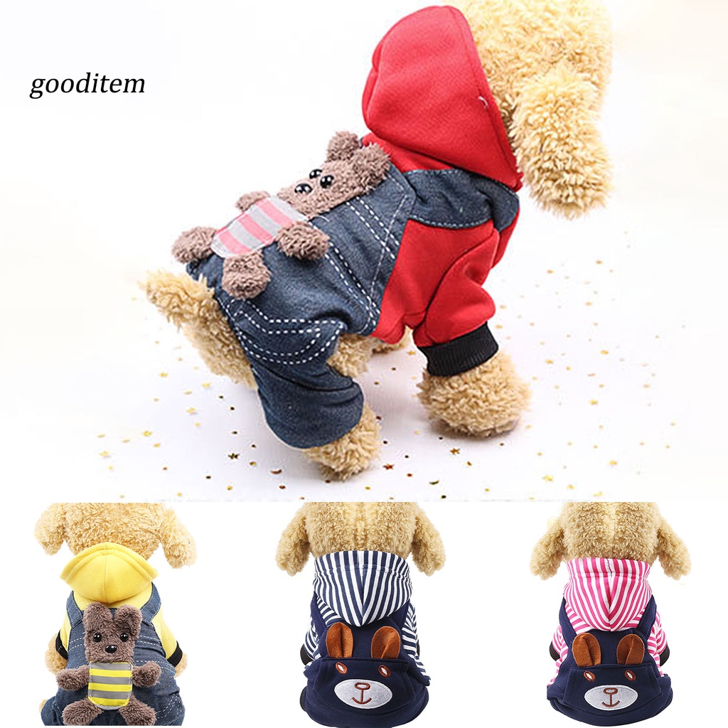 Gooditne Áo Khoác Hoodie Bốn Ống Quần Dài Giữ Ấm Mùa Thu Đông Dành Cho Thú Cưng