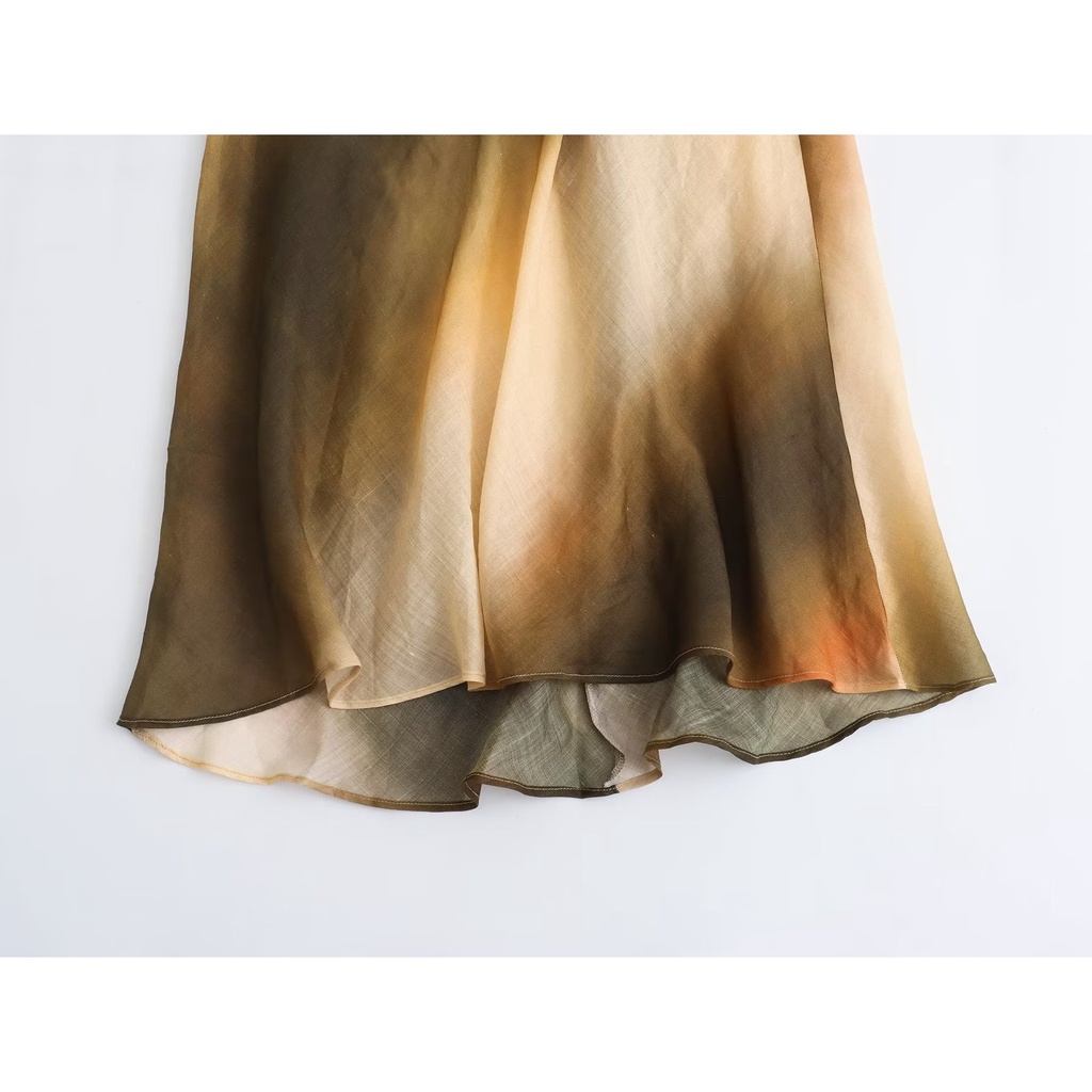 Hàng Mới Về Đầm Cotton Lanh Cổ Yếm Nhuộm Màu Phong Cách Âu Mỹ Thời Trang Mùa Hè Hàng Mới 2023 W025 9639