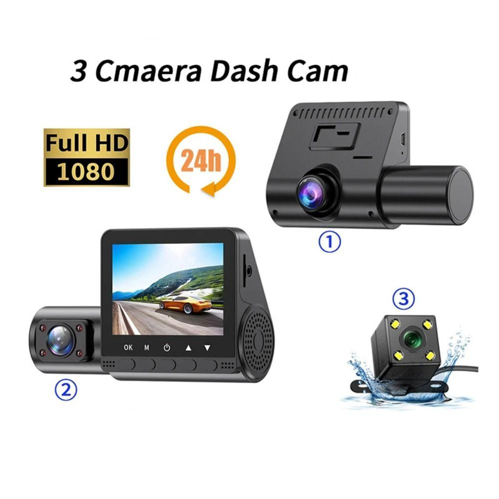 Camera Hành Trình mini 3 Kênh Trước Và Sau hd 1080p Màu Đen 2 Inch Cho Xe Hơi