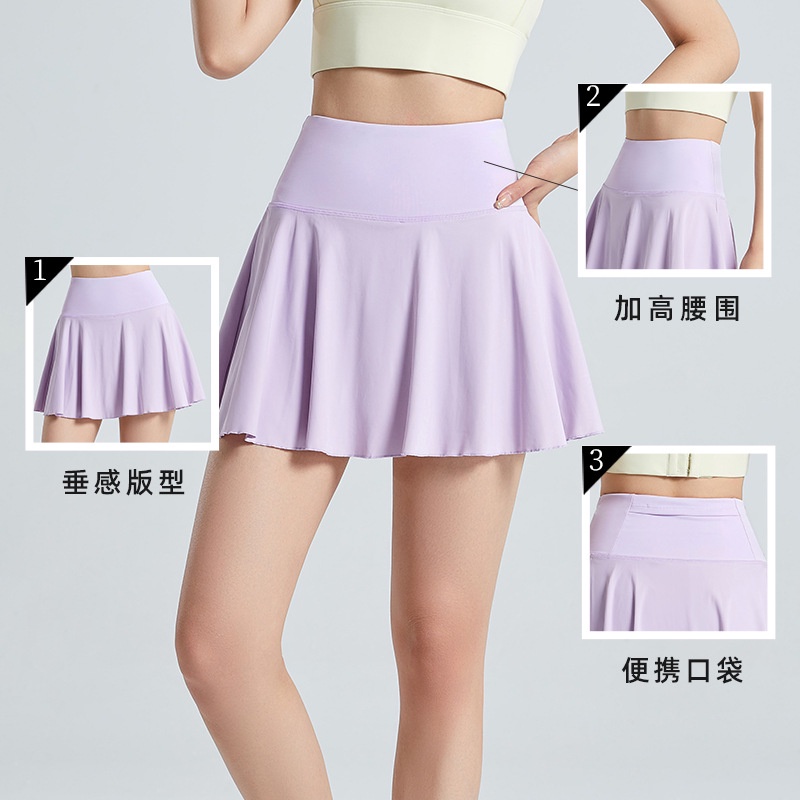 Quần Short Thể Thao Giả Váy Dáng Rộng Vải Mỏng Nhanh Khô Thời Trang Cho Nữ