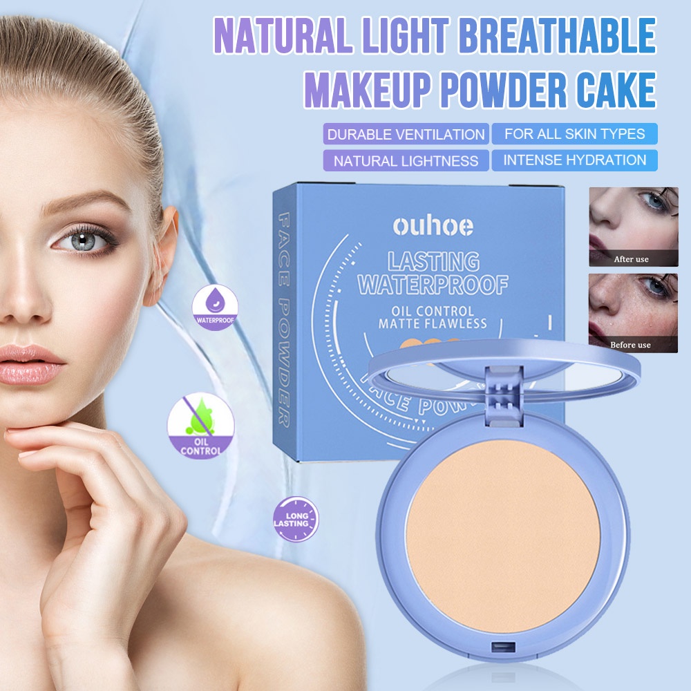 Phấn phủ Phấn kiểm soát dầu Phấn phủ mờ chống thấm nước Phấn trang điểm Ánh sáng tự nhiên Phấn thoáng khí lâu trôi JULYSTAR