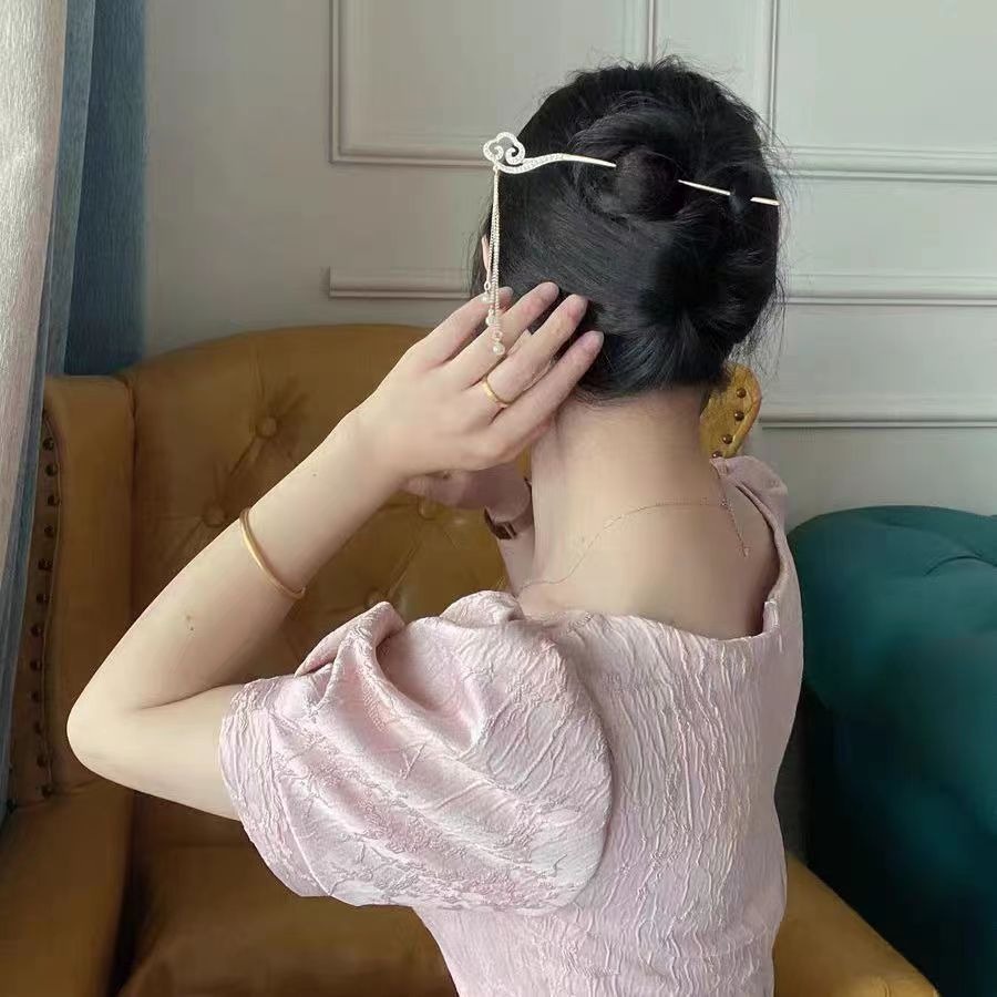 Trâm Cài Tóc Hình Đám Mây Đính Đá Phong Cách Trung Hoa