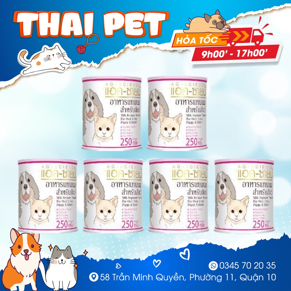 Sữa Dê Thái Lan AG Lon 250g Sữa Bột Thái Lan Sữa Dê Cho Chó, Mèo, Thỏ, Bọ, Sóc....