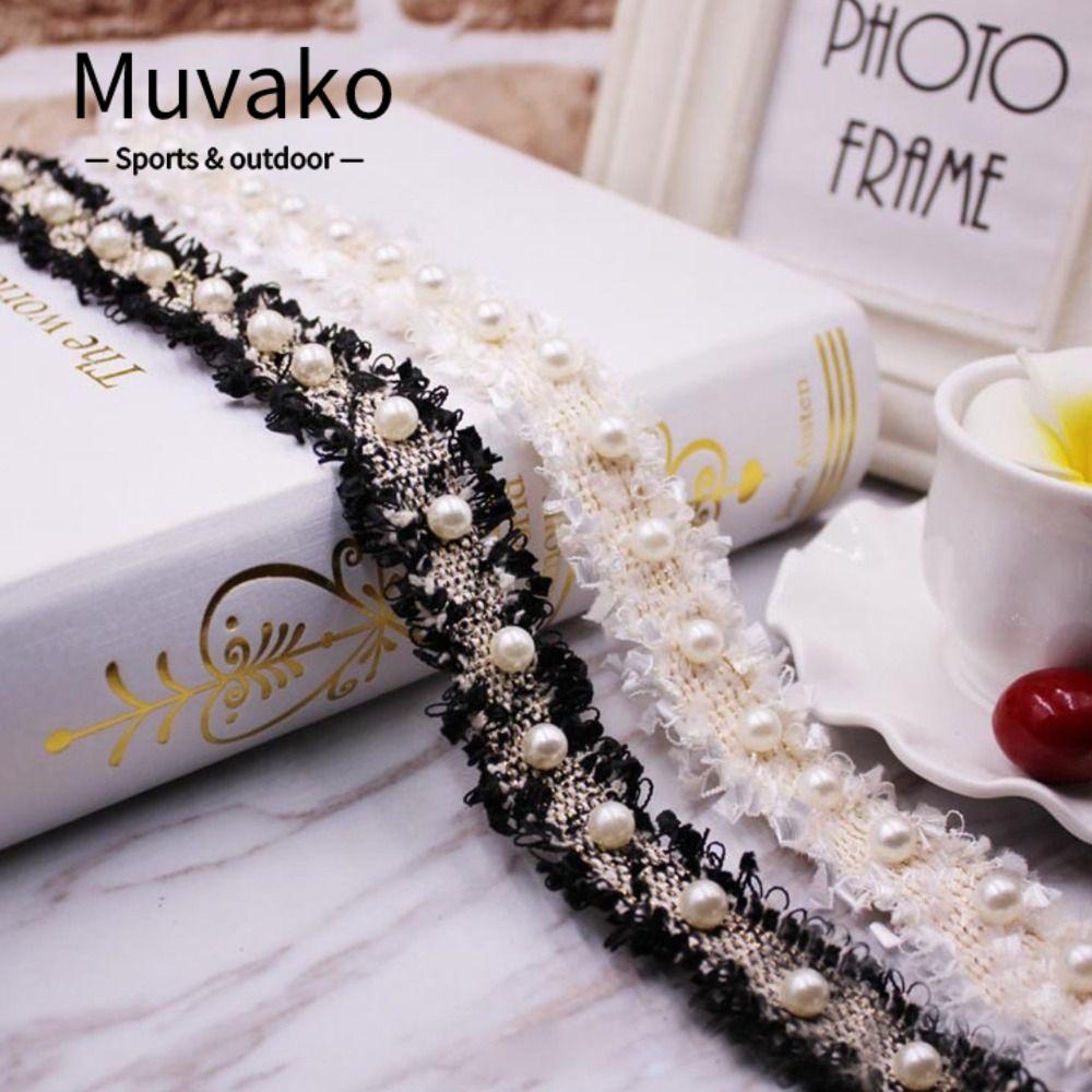 Mavako Dây Ruy Băng Ren Đính Hạt Cườm Thêu Tay May Đầm Cưới Trang Trí Cổ Áo Thủ Công