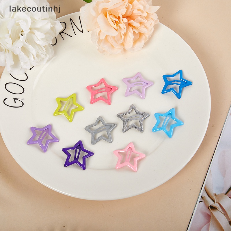 Bộ 2 Kẹp Tóc Kim Loại Hình Ngôi Sao Nhiều Màu Sắc Y2K