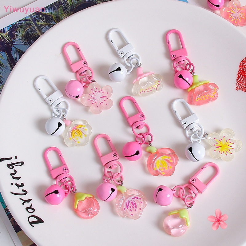 Móc Khóa Hình Hoa Anh Đào Bằng Nhựa Resin Dễ Thương Đơn Giản Thời Trang Trang Trí Túi Xách / Xe Hơi Mới