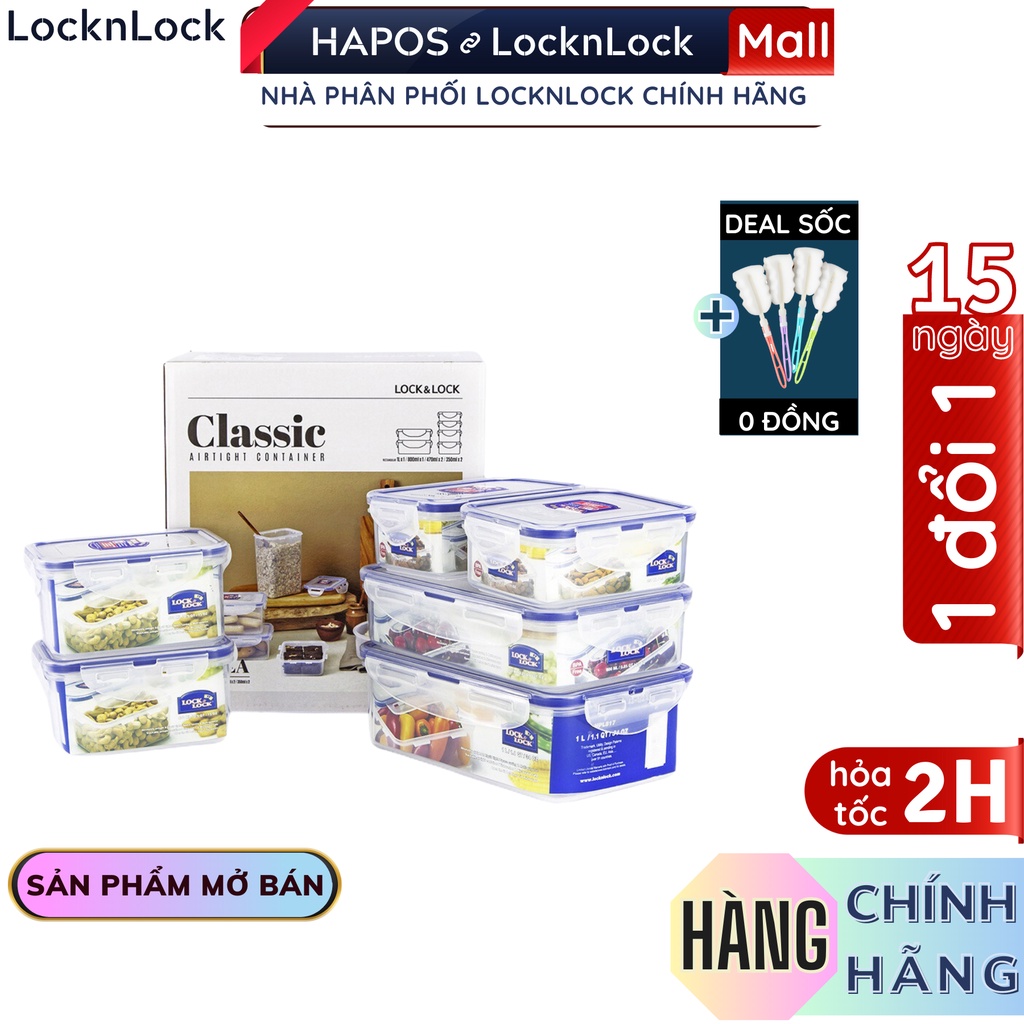 Bộ 6 hộp bảo quản Lock&Lock Classic HPL806S6