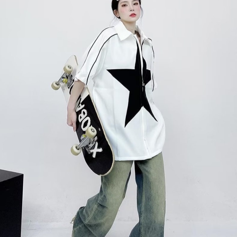 Áo Khoác Tay Ngắn Phong Cách hip hop Thời Trang Cho Nam Và Nữ