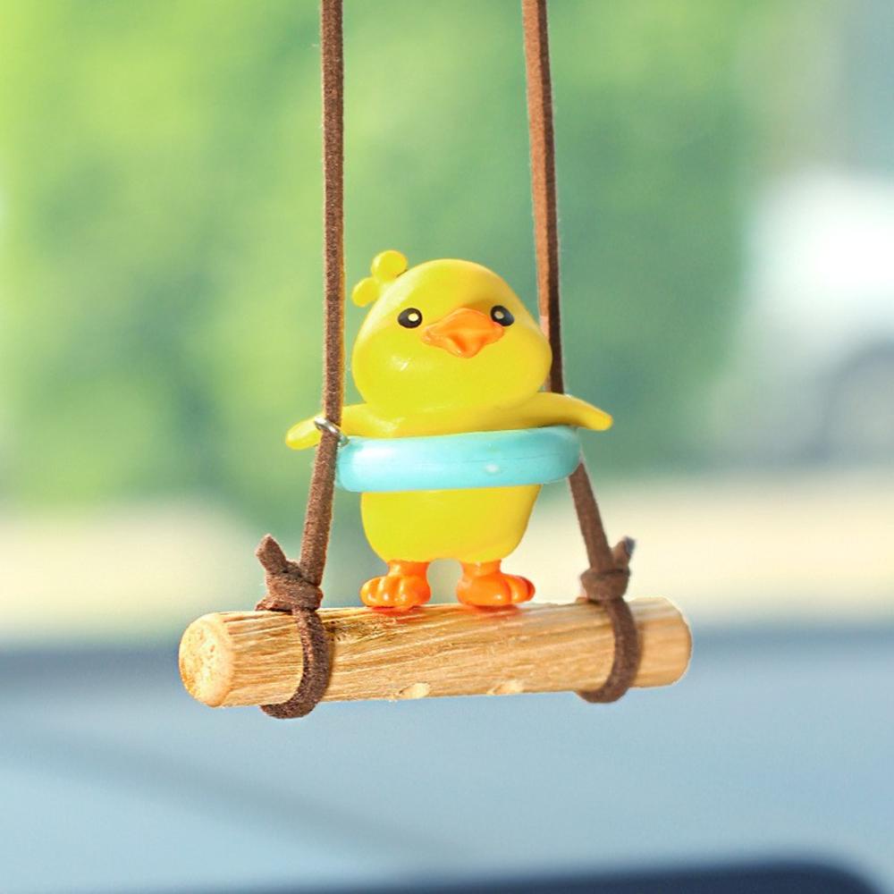 Phụ Kiện Treo Trang Trí Xe Hơi Hình Chú Vịt Xích Đu Đáng Yêu