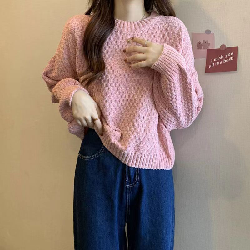 Áo Sweater Dệt Kim Dáng Rộng Mềm Mại Thời Trang Thu Đông Cho Nữ