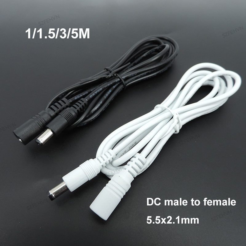 1 / 1.5 / 5m Dây Cáp Nối Nguồn DC 20awg 22Wg 5.5x2.1mm