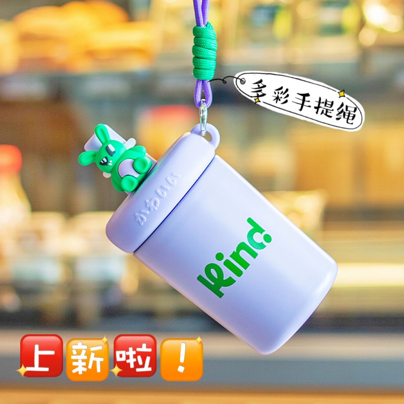 Bình Nước Giữ Nhiệt Bằng Thép Không Gỉ 316 Dung Tích Lớn 420ml In Họa Tiết Hoạt Hình Dễ Thương Tiện Dụng Cho Gia Đình / Văn Phòng