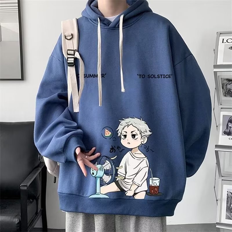 Áo Hoodie Tay Dài Dáng Rộng In Họa Tiết Hoạt Hình Phong Cách Nhật Bản Thời Trang Cho Nam Và Nữ Size M-5XL