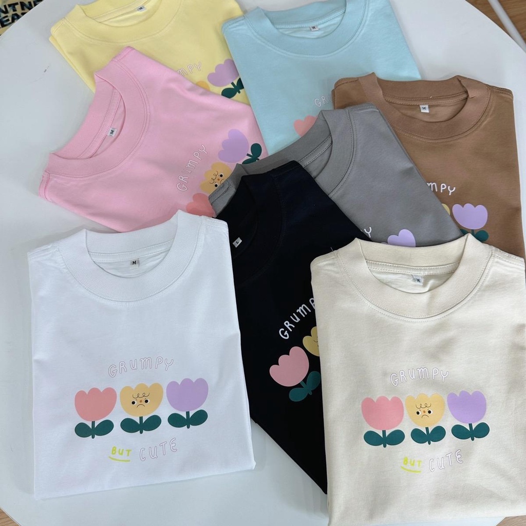 Áo baby tee ba hông hoa Grumpy dễ thương áo thun form nhỏ chất cotton