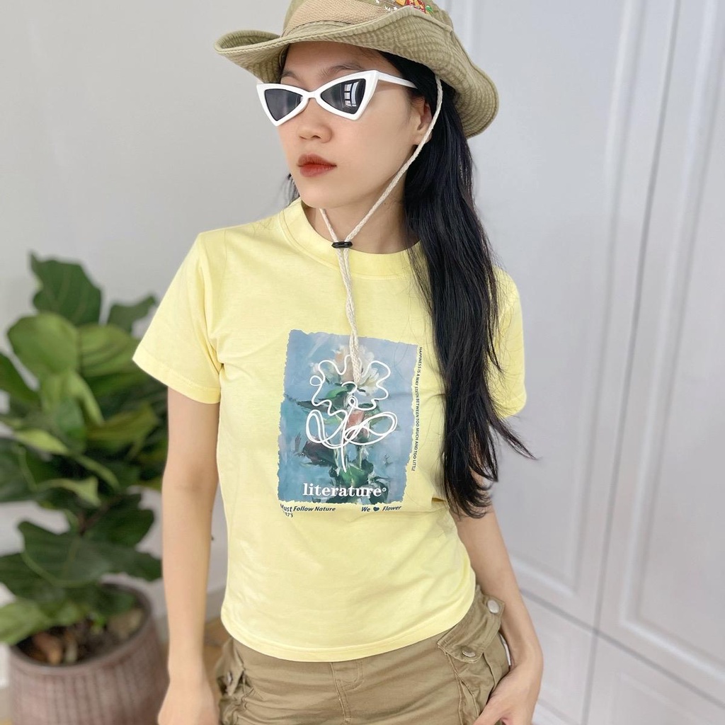 BABY TEE LITERATURE áo thun nữ form nhỏ cotton