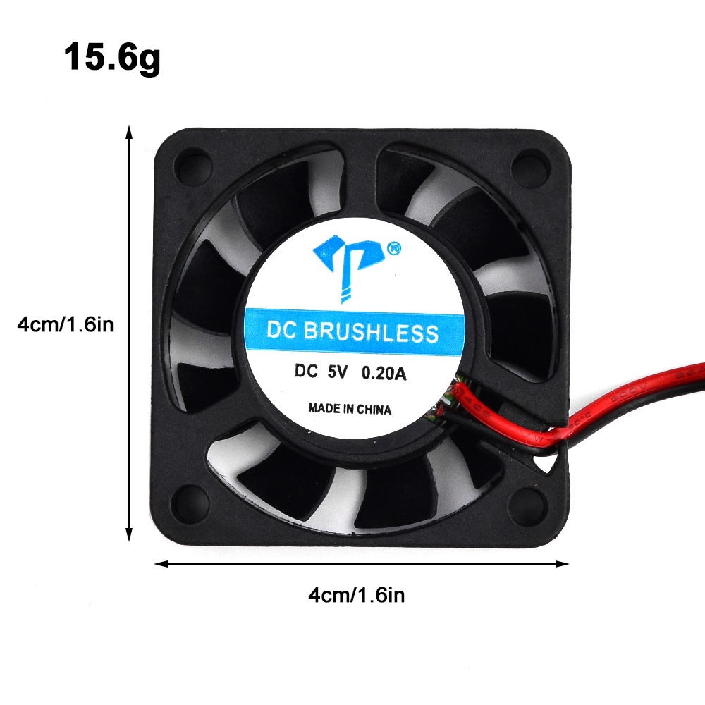 RIRIHI Quạt Tản Nhiệt DC4010 40mm Từ 5V Sang 12V Hai Dây Cho Máy Tính PC Ốp