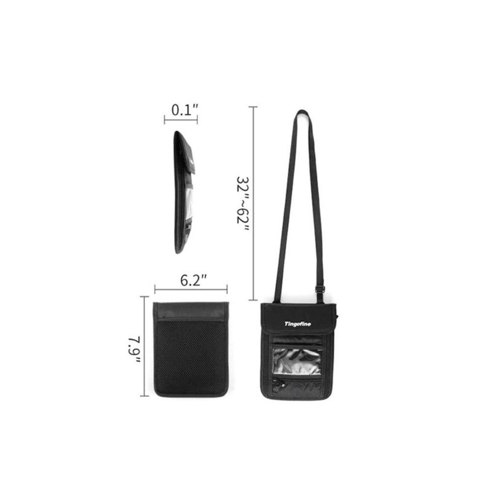 UUMIR Túi Đựng Hộ Chiếu / Thẻ ID Đeo Cổ Bằng Nylon Màu Tím / Đen / Xám Chống Thấm Nước Tiện Dụng Mang Theo Du Lịch