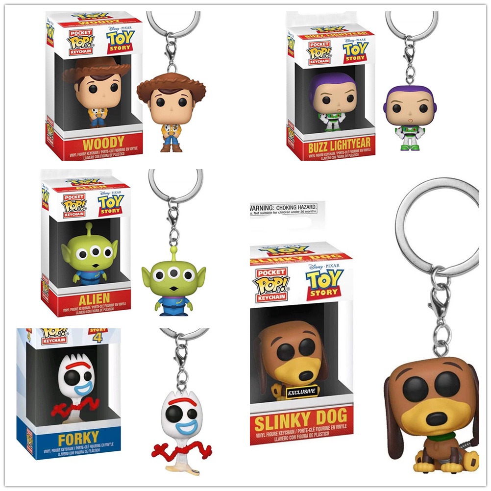 Funko POP Móc Khóa Mô Hình Nhân Vật Woody Buzz Lightear Alien Forky Trong Toy Story